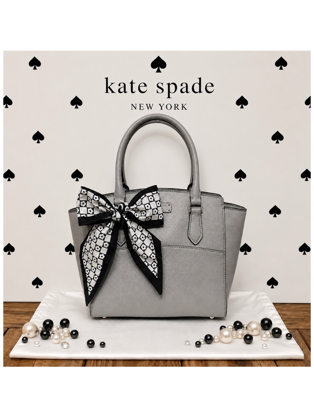 Kate Spade. 4 Piece Set: Jeanne Satchel with Free Eyeglasses, Scarf & Dust Bag. - Picture 8 of 16